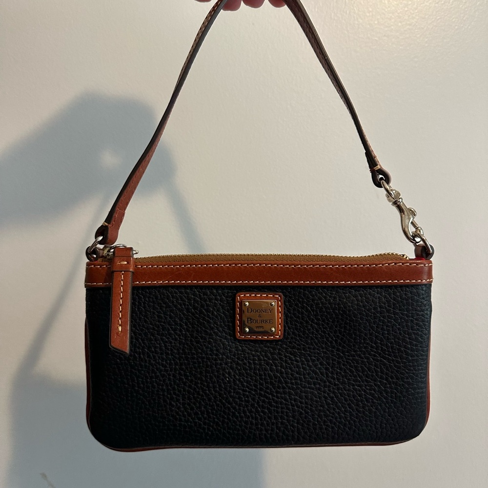 Dooney & Bourke Black and Tan Wristlet